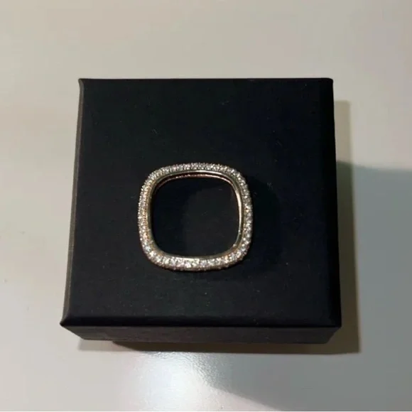 Vintage Sterling silver Square ring (Rose Gold Plated ) Sz 5.5 - Picture 2 of 3